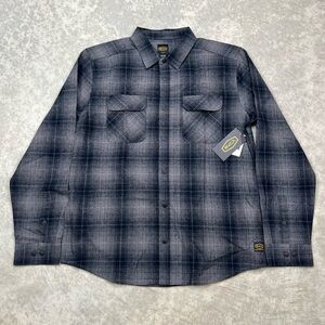 RVCA MENS DAYSHIFT FLANNEL LS BUTTON DOWN SHIRT